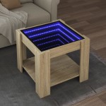vidaXL Măsuță de cafea cu LED stejar sonoma 53x53x45 cm lemn prelucrat vidaXL Măsuță de cafea cu LED stejar sonoma 53x53x45 cm lemn prelucrat