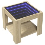 vidaXL Măsuță de cafea cu LED stejar sonoma 53x53x45 cm lemn prelucrat vidaXL Măsuță de cafea cu LED stejar sonoma 53x53x45 cm lemn prelucrat
