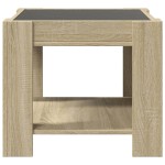 vidaXL Măsuță de cafea cu LED stejar sonoma 53x53x45 cm lemn prelucrat vidaXL Măsuță de cafea cu LED stejar sonoma 53x53x45 cm lemn prelucrat