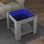 vidaXL Măsuță de cafea cu LED, gri beton, 53x53x45 cm, lemn prelucrat vidaXL Măsuță de cafea cu LED, gri beton, 53x53x45 cm, lemn prelucrat