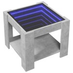 vidaXL Măsuță de cafea cu LED, gri beton, 53x53x45 cm, lemn prelucrat vidaXL Măsuță de cafea cu LED, gri beton, 53x53x45 cm, lemn prelucrat