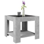 vidaXL Măsuță de cafea cu LED, gri beton, 53x53x45 cm, lemn prelucrat vidaXL Măsuță de cafea cu LED, gri beton, 53x53x45 cm, lemn prelucrat