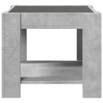 vidaXL Măsuță de cafea cu LED, gri beton, 53x53x45 cm, lemn prelucrat vidaXL Măsuță de cafea cu LED, gri beton, 53x53x45 cm, lemn prelucrat