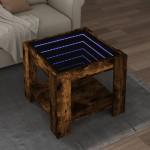 vidaXL Măsuță de cafea cu LED stejar fumuriu 53x53x45cm lemn prelucrat vidaXL Măsuță de cafea cu LED stejar fumuriu 53x53x45cm lemn prelucrat