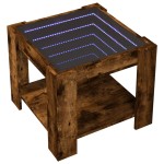 vidaXL Măsuță de cafea cu LED stejar fumuriu 53x53x45cm lemn prelucrat vidaXL Măsuță de cafea cu LED stejar fumuriu 53x53x45cm lemn prelucrat