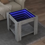 vidaXL Măsuță de cafea cu LED gri sonoma 53x53x45 cm lemn prelucrat vidaXL Măsuță de cafea cu LED gri sonoma 53x53x45 cm lemn prelucrat