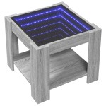 vidaXL Măsuță de cafea cu LED gri sonoma 53x53x45 cm lemn prelucrat vidaXL Măsuță de cafea cu LED gri sonoma 53x53x45 cm lemn prelucrat