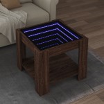 vidaXL Măsuță de cafea cu LED stejar maro 53x53x45 cm lemn prelucrat vidaXL Măsuță de cafea cu LED stejar maro 53x53x45 cm lemn prelucrat