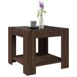 vidaXL Măsuță de cafea cu LED stejar maro 53x53x45 cm lemn prelucrat vidaXL Măsuță de cafea cu LED stejar maro 53x53x45 cm lemn prelucrat