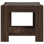 vidaXL Măsuță de cafea cu LED stejar maro 53x53x45 cm lemn prelucrat vidaXL Măsuță de cafea cu LED stejar maro 53x53x45 cm lemn prelucrat