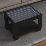 vidaXL Măsuță de cafea cu LED, negru, 73x53x45 cm, lemn prelucrat vidaXL Măsuță de cafea cu LED, negru, 73x53x45 cm, lemn prelucrat