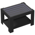 vidaXL Măsuță de cafea cu LED, negru, 73x53x45 cm, lemn prelucrat vidaXL Măsuță de cafea cu LED, negru, 73x53x45 cm, lemn prelucrat