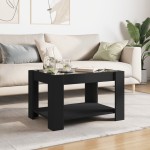vidaXL Măsuță de cafea cu LED, negru, 73x53x45 cm, lemn prelucrat vidaXL Măsuță de cafea cu LED, negru, 73x53x45 cm, lemn prelucrat