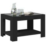 vidaXL Măsuță de cafea cu LED, negru, 73x53x45 cm, lemn prelucrat vidaXL Măsuță de cafea cu LED, negru, 73x53x45 cm, lemn prelucrat