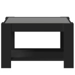 vidaXL Măsuță de cafea cu LED, negru, 73x53x45 cm, lemn prelucrat vidaXL Măsuță de cafea cu LED, negru, 73x53x45 cm, lemn prelucrat