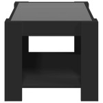 vidaXL Măsuță de cafea cu LED, negru, 73x53x45 cm, lemn prelucrat vidaXL Măsuță de cafea cu LED, negru, 73x53x45 cm, lemn prelucrat