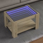 vidaXL Măsuță de cafea cu LED stejar sonoma 73x53x45 cm lemn prelucrat vidaXL Măsuță de cafea cu LED stejar sonoma 73x53x45 cm lemn prelucrat