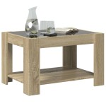 vidaXL Măsuță de cafea cu LED stejar sonoma 73x53x45 cm lemn prelucrat vidaXL Măsuță de cafea cu LED stejar sonoma 73x53x45 cm lemn prelucrat