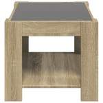 vidaXL Măsuță de cafea cu LED stejar sonoma 73x53x45 cm lemn prelucrat vidaXL Măsuță de cafea cu LED stejar sonoma 73x53x45 cm lemn prelucrat