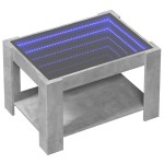 vidaXL Măsuță de cafea cu LED, gri beton, 73x53x45 cm, lemn prelucrat vidaXL Măsuță de cafea cu LED, gri beton, 73x53x45 cm, lemn prelucrat