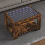 vidaXL Măsuță de cafea cu LED stejar fumuriu 73x53x45cm lemn prelucrat vidaXL Măsuță de cafea cu LED stejar fumuriu 73x53x45cm lemn prelucrat