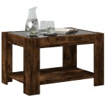 vidaXL Măsuță de cafea cu LED stejar fumuriu 73x53x45cm lemn prelucrat vidaXL Măsuță de cafea cu LED stejar fumuriu 73x53x45cm lemn prelucrat