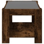 vidaXL Măsuță de cafea cu LED stejar fumuriu 73x53x45cm lemn prelucrat vidaXL Măsuță de cafea cu LED stejar fumuriu 73x53x45cm lemn prelucrat
