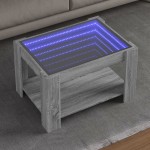 vidaXL Măsuță de cafea cu LED sonoma gri 73x53x45 cm lemn prelucrat vidaXL Măsuță de cafea cu LED sonoma gri 73x53x45 cm lemn prelucrat