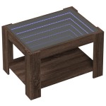 vidaXL Măsuță de cafea cu LED stejar maro 73x53x45 cm lemn prelucrat vidaXL Măsuță de cafea cu LED stejar maro 73x53x45 cm lemn prelucrat