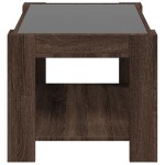 vidaXL Măsuță de cafea cu LED stejar maro 73x53x45 cm lemn prelucrat vidaXL Măsuță de cafea cu LED stejar maro 73x53x45 cm lemn prelucrat