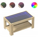 vidaXL Măsuță de cafea cu LED stejar sonoma 93x53x45 cm lemn prelucrat
