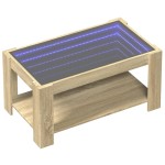 vidaXL Măsuță de cafea cu LED stejar sonoma 93x53x45 cm lemn prelucrat