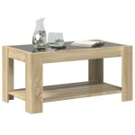 vidaXL Măsuță de cafea cu LED stejar sonoma 93x53x45 cm lemn prelucrat