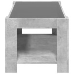 vidaXL Măsuță de cafea cu LED, gri beton, 93x53x45 cm, lemn prelucrat