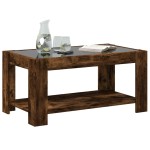 vidaXL Măsuță de cafea cu LED stejar fumuriu 93x53x45cm lemn prelucrat vidaXL Măsuță de cafea cu LED stejar fumuriu 93x53x45cm lemn prelucrat