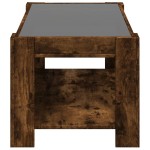 vidaXL Măsuță de cafea cu LED stejar fumuriu 93x53x45cm lemn prelucrat vidaXL Măsuță de cafea cu LED stejar fumuriu 93x53x45cm lemn prelucrat