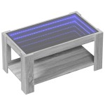 vidaXL Măsuță de cafea cu LED gri sonoma 93x53x45 cm lemn prelucrat vidaXL Măsuță de cafea cu LED gri sonoma 93x53x45 cm lemn prelucrat