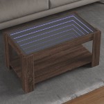 vidaXL Măsuță de cafea cu LED stejar maro 93x53x45 cm lemn prelucrat vidaXL Măsuță de cafea cu LED stejar maro 93x53x45 cm lemn prelucrat