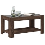 vidaXL Măsuță de cafea cu LED stejar maro 93x53x45 cm lemn prelucrat vidaXL Măsuță de cafea cu LED stejar maro 93x53x45 cm lemn prelucrat