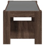 vidaXL Măsuță de cafea cu LED stejar maro 93x53x45 cm lemn prelucrat vidaXL Măsuță de cafea cu LED stejar maro 93x53x45 cm lemn prelucrat