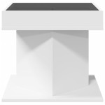 vidaXL Măsuță de cafea cu LED, alb, 50x50x45 cm, lemn prelucrat vidaXL Măsuță de cafea cu LED, alb, 50x50x45 cm, lemn prelucrat