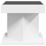 vidaXL Măsuță de cafea cu LED, alb, 50x50x45 cm, lemn prelucrat vidaXL Măsuță de cafea cu LED, alb, 50x50x45 cm, lemn prelucrat
