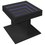 vidaXL Măsuță de cafea cu LED, negru, 50x50x45 cm, lemn prelucrat vidaXL Măsuță de cafea cu LED, negru, 50x50x45 cm, lemn prelucrat