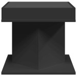 vidaXL Măsuță de cafea cu LED, negru, 50x50x45 cm, lemn prelucrat vidaXL Măsuță de cafea cu LED, negru, 50x50x45 cm, lemn prelucrat