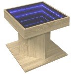 vidaXL Măsuță de cafea cu LED stejar sonoma 50x50x45 cm lemn prelucrat vidaXL Măsuță de cafea cu LED stejar sonoma 50x50x45 cm lemn prelucrat