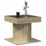 vidaXL Măsuță de cafea cu LED stejar sonoma 50x50x45 cm lemn prelucrat vidaXL Măsuță de cafea cu LED stejar sonoma 50x50x45 cm lemn prelucrat