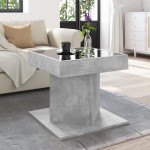 vidaXL Măsuță de cafea cu LED, gri beton, 50x50x45 cm, lemn prelucrat vidaXL Măsuță de cafea cu LED, gri beton, 50x50x45 cm, lemn prelucrat
