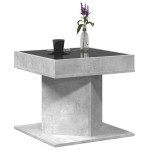 vidaXL Măsuță de cafea cu LED, gri beton, 50x50x45 cm, lemn prelucrat vidaXL Măsuță de cafea cu LED, gri beton, 50x50x45 cm, lemn prelucrat