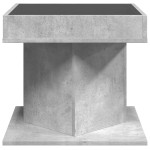 vidaXL Măsuță de cafea cu LED, gri beton, 50x50x45 cm, lemn prelucrat vidaXL Măsuță de cafea cu LED, gri beton, 50x50x45 cm, lemn prelucrat
