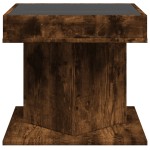 vidaXL Măsuță de cafea cu LED stejar fumuriu 50x50x45cm lemn prelucrat vidaXL Măsuță de cafea cu LED stejar fumuriu 50x50x45cm lemn prelucrat